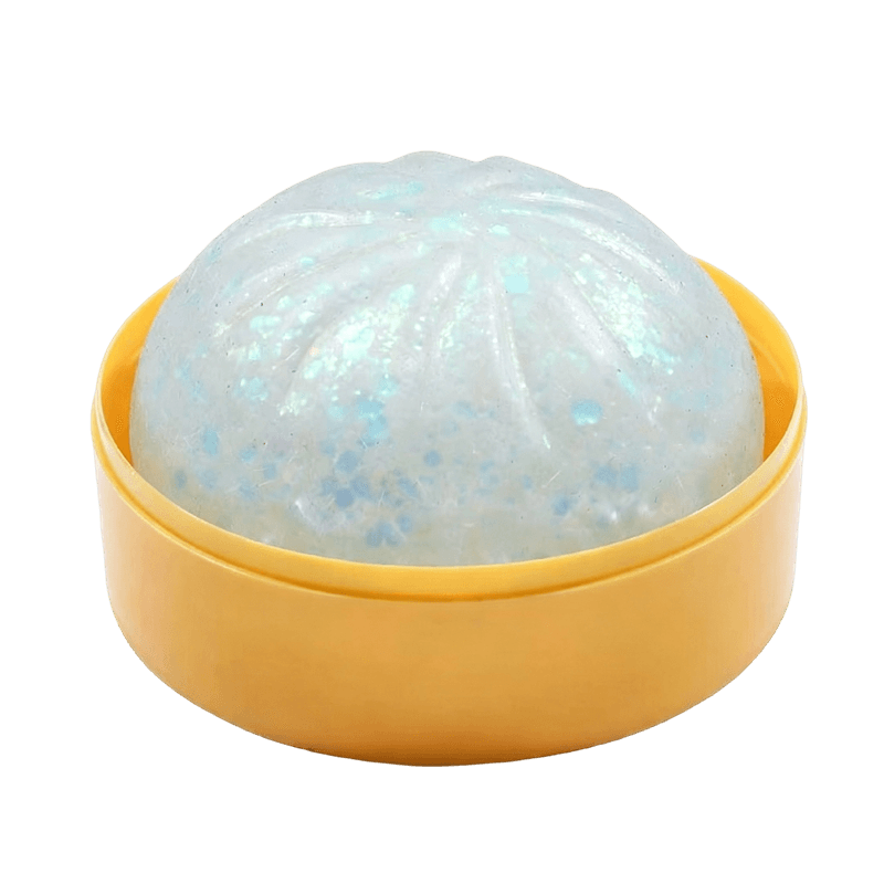 Kawaii Sparkle Bao Squishy Toy, Realistic Transparent Steamed Bun Squeeze Fidget Toy for Prank & Decor