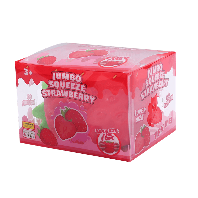 Realistic Strawberry Squishy Squeeze Toy, Fake Fruit Stress Relief Fidget Toy
