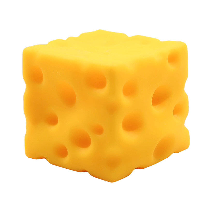 Jumbo Cheese Cube Squishy Squeeze Toy, Realistic Hole Cheese Block Stress Relief Fidget Toy
