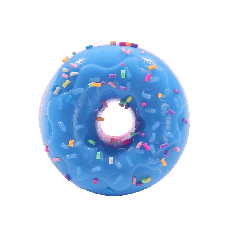 Blue Frosted Donut Squishy, Sprinkle Topped Squeeze Toy, Jumbo Slow Rise Fidget
