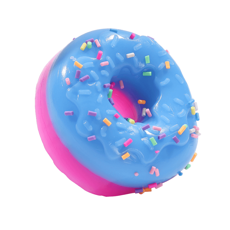 Blue Frosted Donut Squishy, Sprinkle Topped Squeeze Toy, Jumbo Slow Rise Fidget