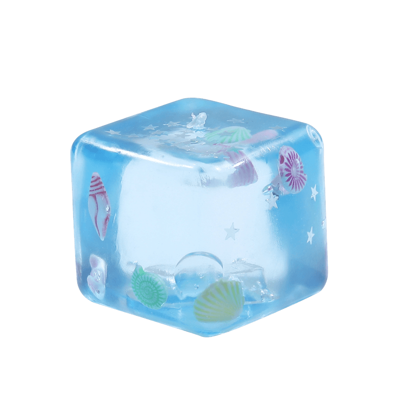 Ice Cube Squishy Toy, Slow Rising Squeezy Stress Reliever, Translucent Sensory Fidget