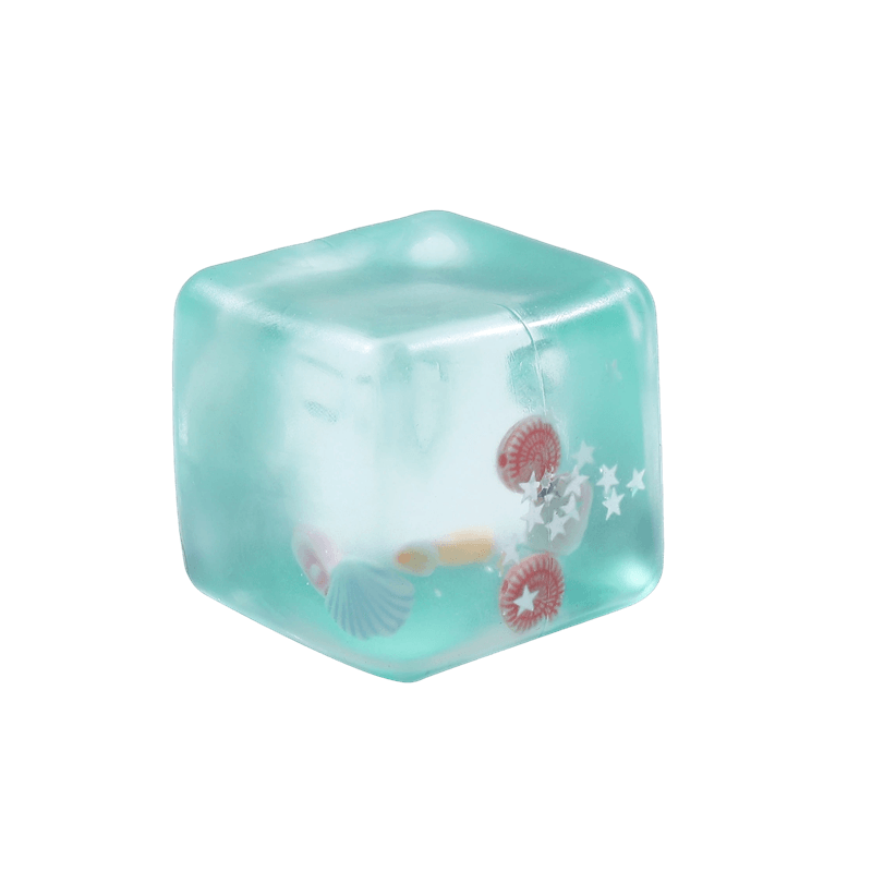 Ice Cube Squishy Toy, Slow Rising Squeezy Stress Reliever, Translucent Sensory Fidget