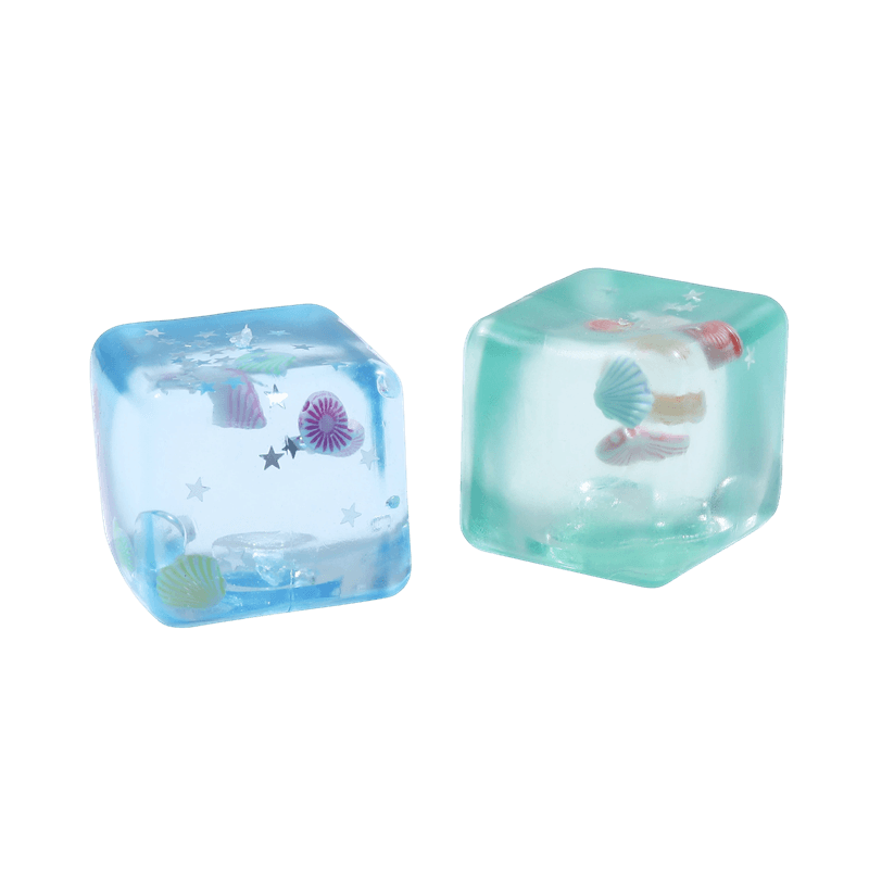 Ice Cube Squishy Toy, Slow Rising Squeezy Stress Reliever, Translucent Sensory Fidget