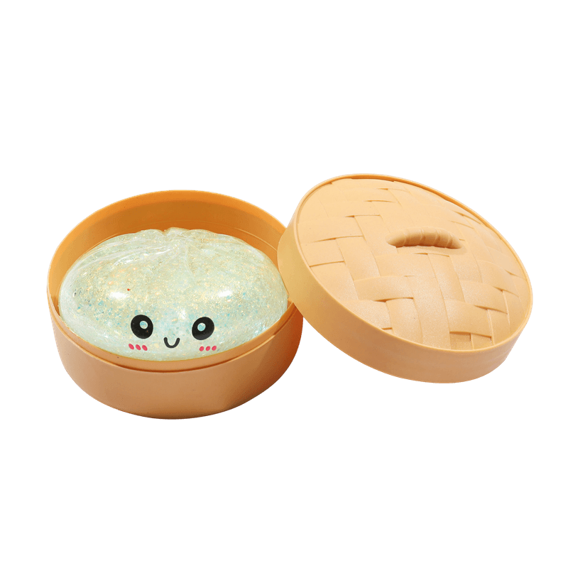 Steamed Bun Squishy Toy, Slow Rising Squeezy Stress Reliever, Smiley Face Sensory Fidget