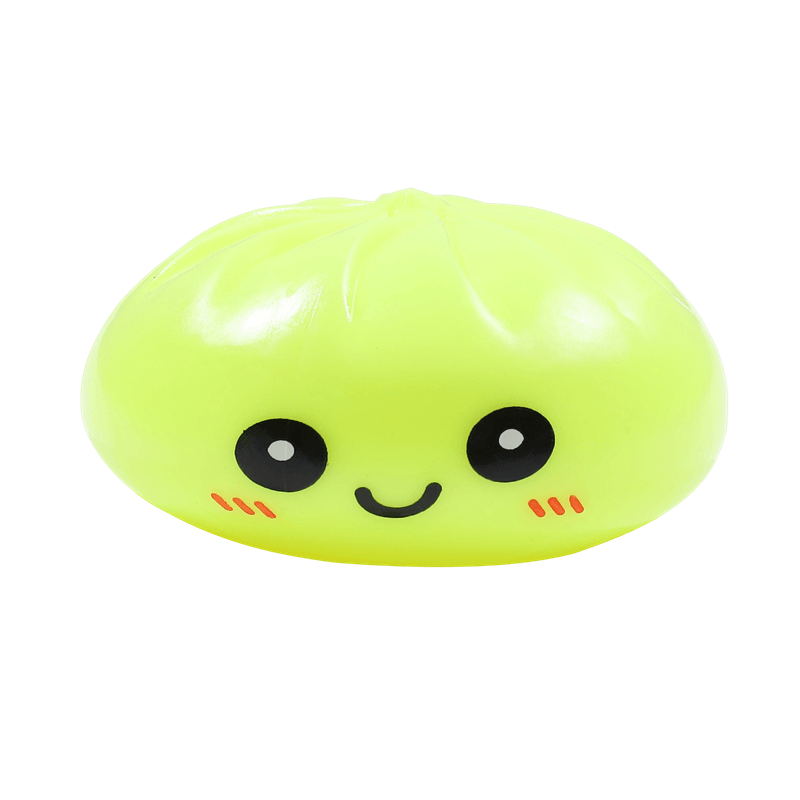 Steamed Bun Squishy Toy, Slow Rising Squeezy Stress Reliever, Smiley Face Sensory Fidget