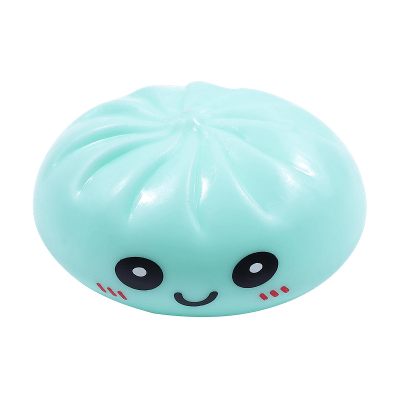 Steamed Bun Squishy Toy, Slow Rising Squeezy Stress Reliever, Smiley Face Sensory Fidget