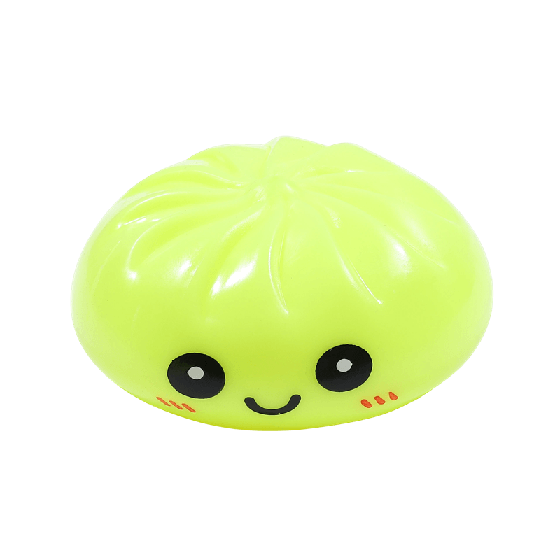 Steamed Bun Squishy Toy, Slow Rising Squeezy Stress Reliever, Smiley Face Sensory Fidget
