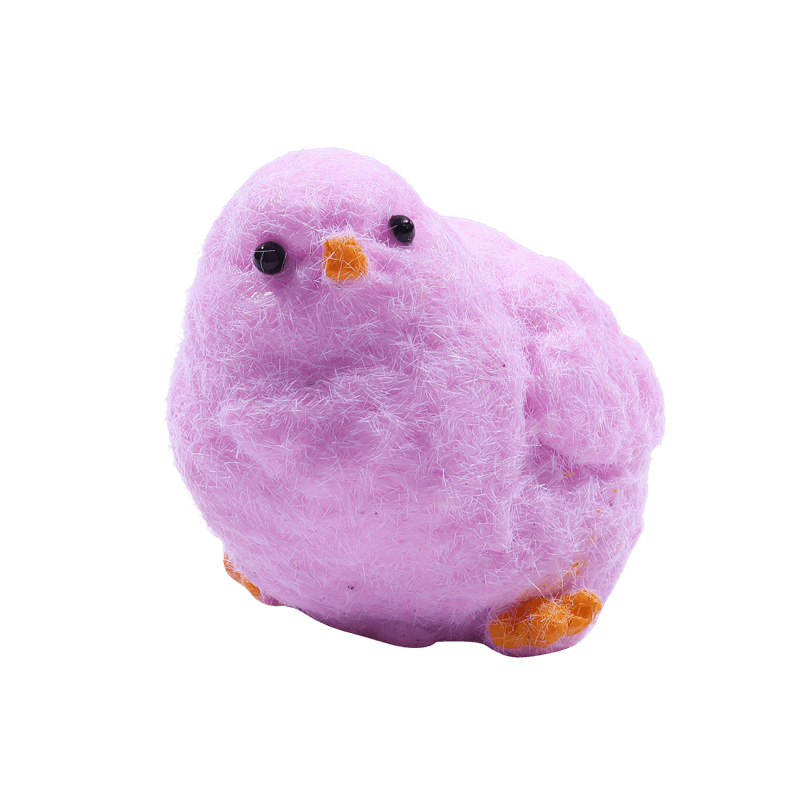 Fuzzy Chick Squishy Toy, Slow Rising Squeezy Stress Reliever, Flocked Animal Sensory Fidget