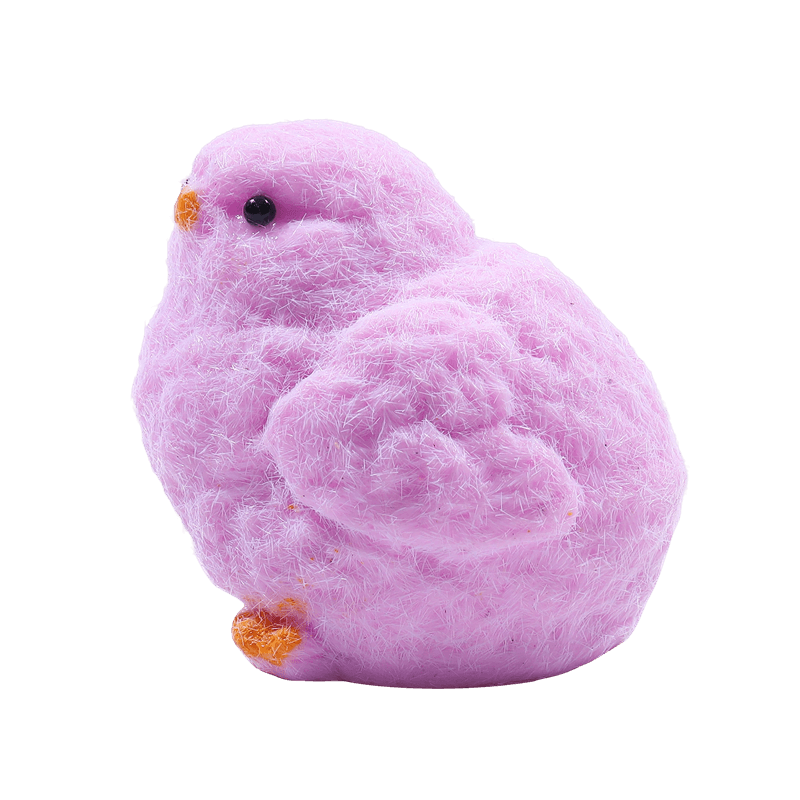 Fuzzy Chick Squishy Toy, Slow Rising Squeezy Stress Reliever, Flocked Animal Sensory Fidget