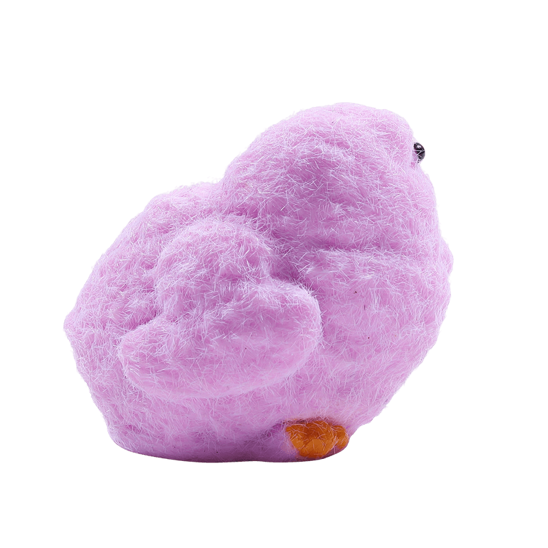 Fuzzy Chick Squishy Toy, Slow Rising Squeezy Stress Reliever, Flocked Animal Sensory Fidget