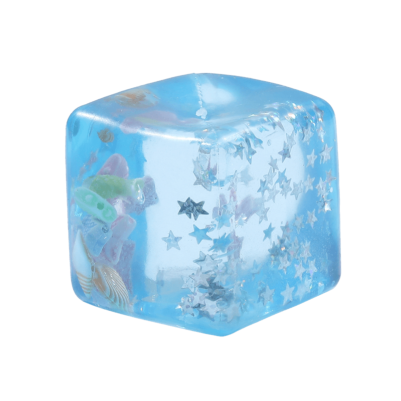 Ice Cube Squishy Toy, Slow Rising Squeezy Stress Reliever, Translucent Sensory Fidget