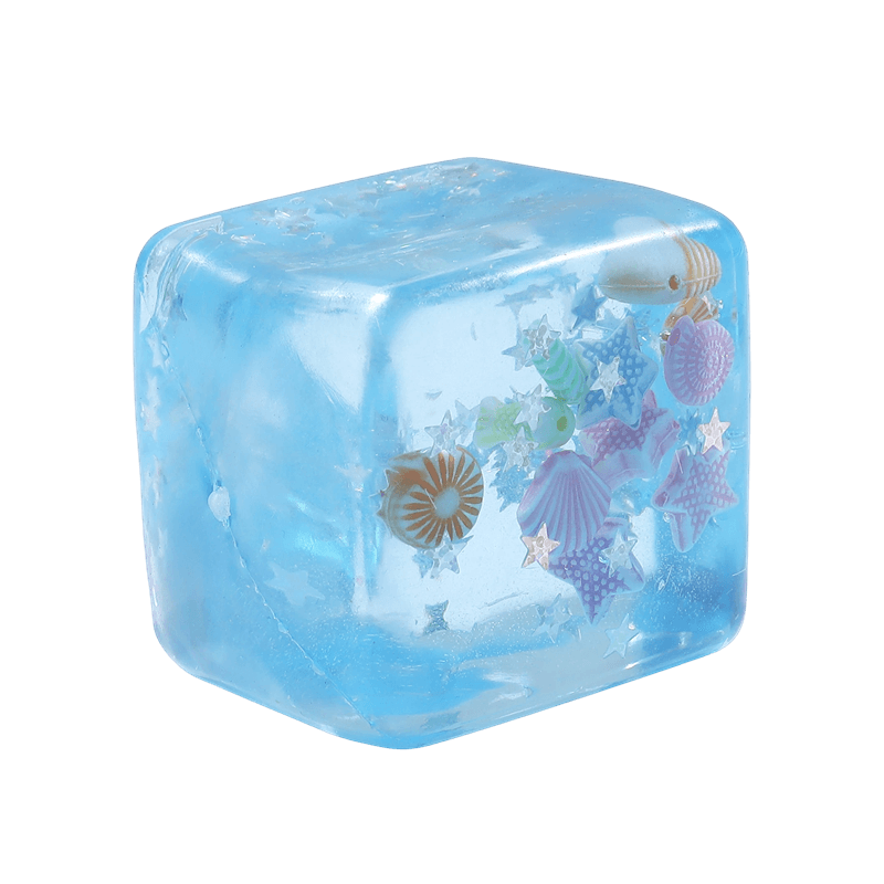 Ice Cube Squishy Toy, Slow Rising Squeezy Stress Reliever, Translucent Sensory Fidget