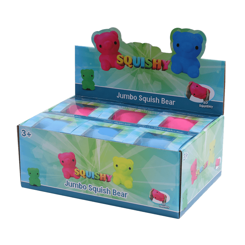 Sitting Bear Squishy Toy, Slow Rising Squeezy Stress Reliever, Bright Color Sensory Fidget