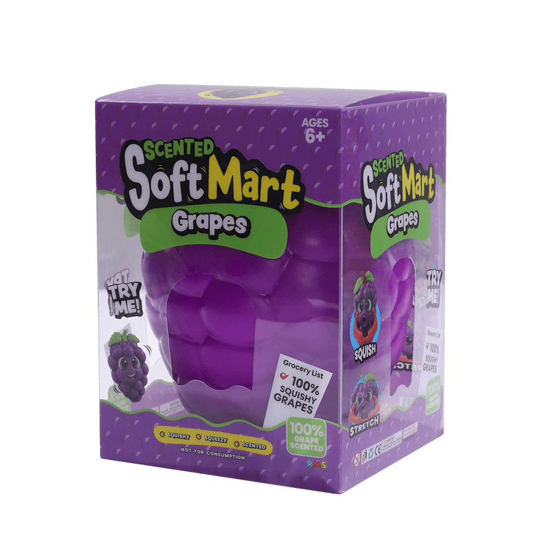 Grape Squishy Toy, Slow Rising Squeezy Stress Reliever, Textured Fruit Sensory Fidget