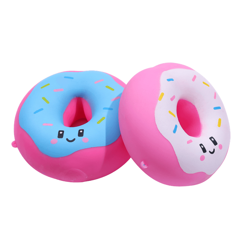 Donut Squishy Toy, Slow Rising Squeezy Stress Reliever, Sprinkle Face Sensory Fidget