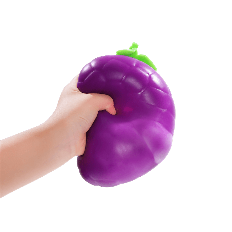 Grape Squishy Toy, Slow Rising Squeezy Stress Reliever, Textured Fruit Sensory Fidget