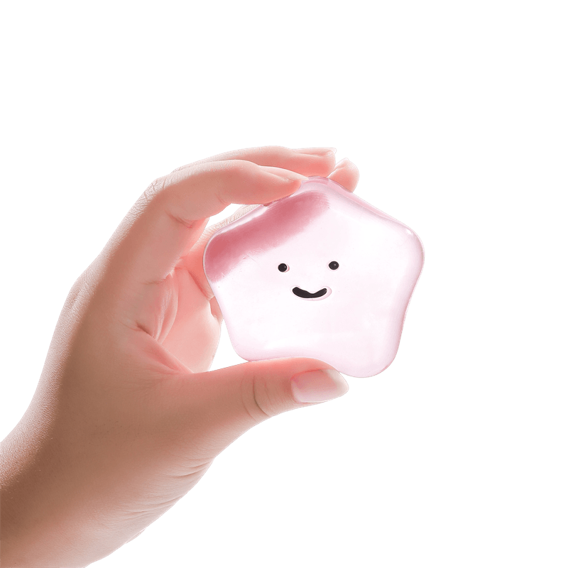Star Face Squishy Toy, Slow Rising Squeezy Stress Reliever, Glossy Sensory Fidget