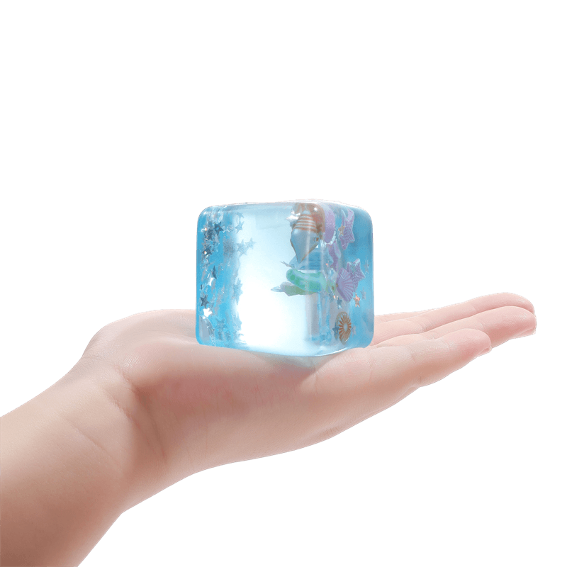 Ice Cube Squishy Toy, Slow Rising Squeezy Stress Reliever, Translucent Sensory Fidget