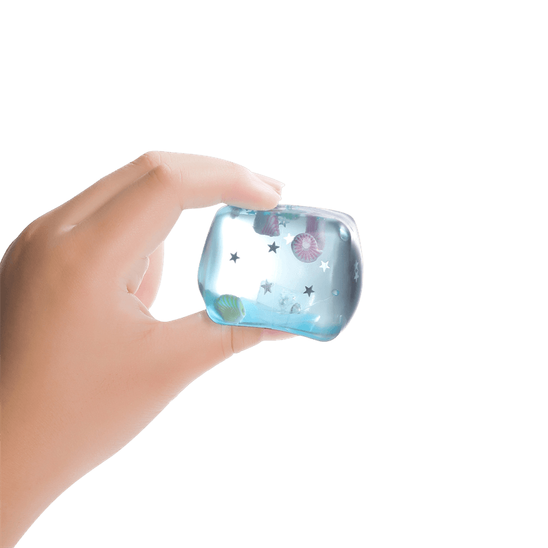 Ice Cube Squishy Toy, Slow Rising Squeezy Stress Reliever, Translucent Sensory Fidget